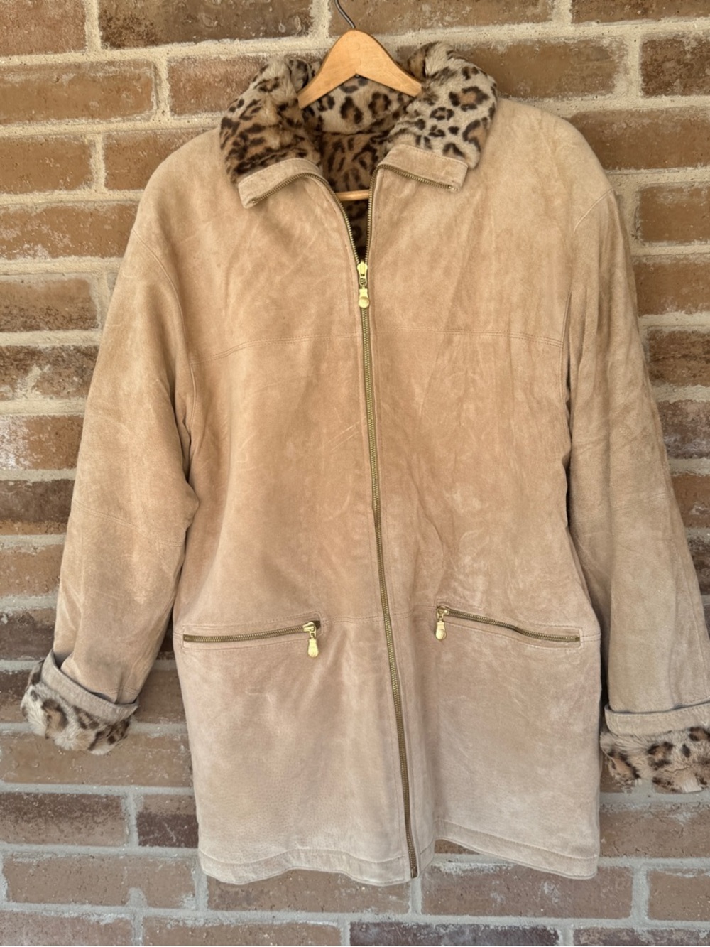 Vintage Winlet Jacket with Leopard-Print Trim
